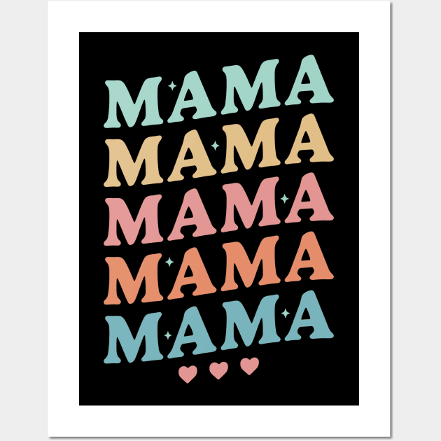 Groovy Mama Retro Vintage New Mom - Mothers day Wall Art by OrangeMonkeyArt